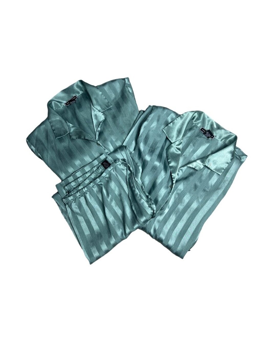 Vintage Halston Vertical Striped 3 piece Pajama set Large